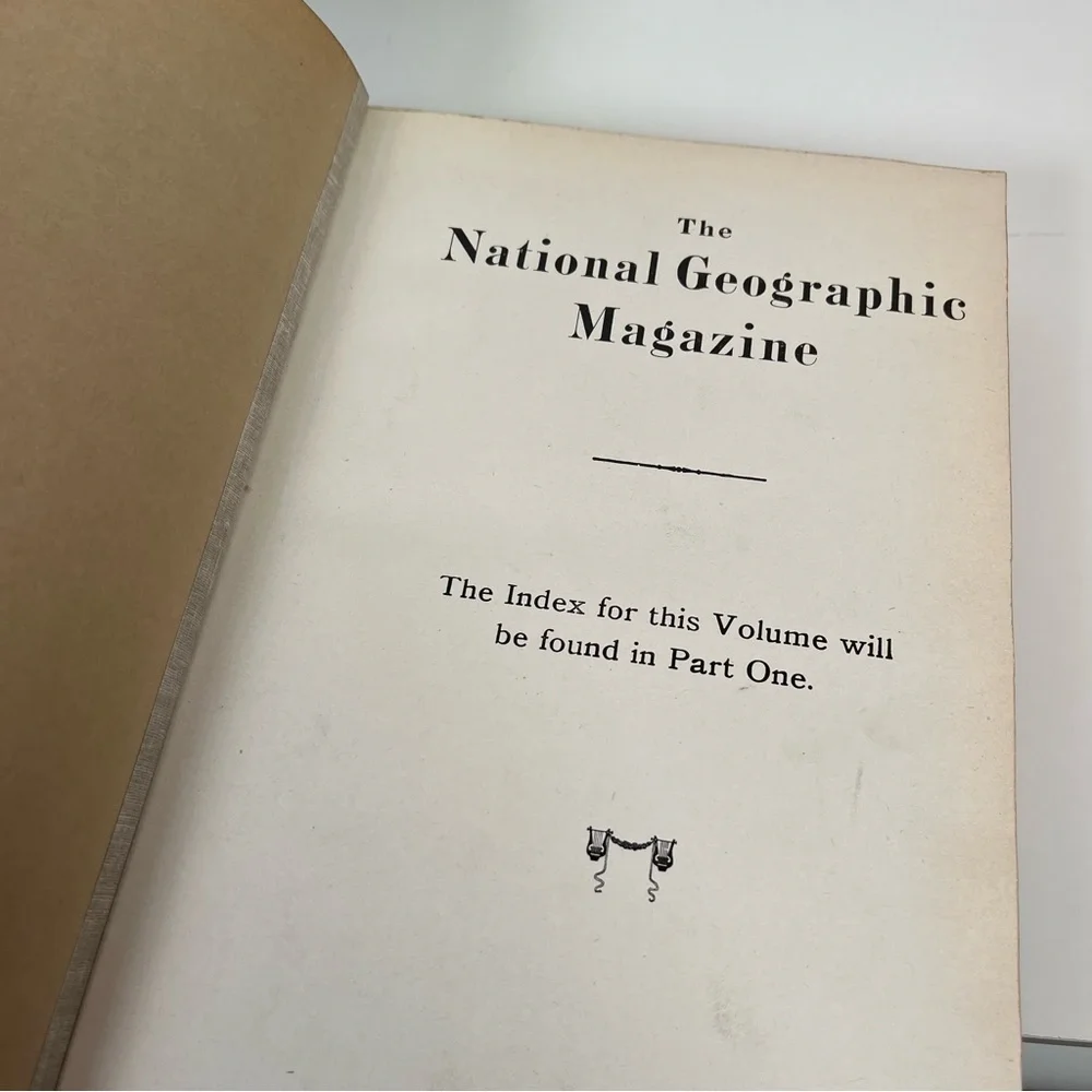 Antique National Geographic Magazine Book (1911) Home Decor Book Stack Staging